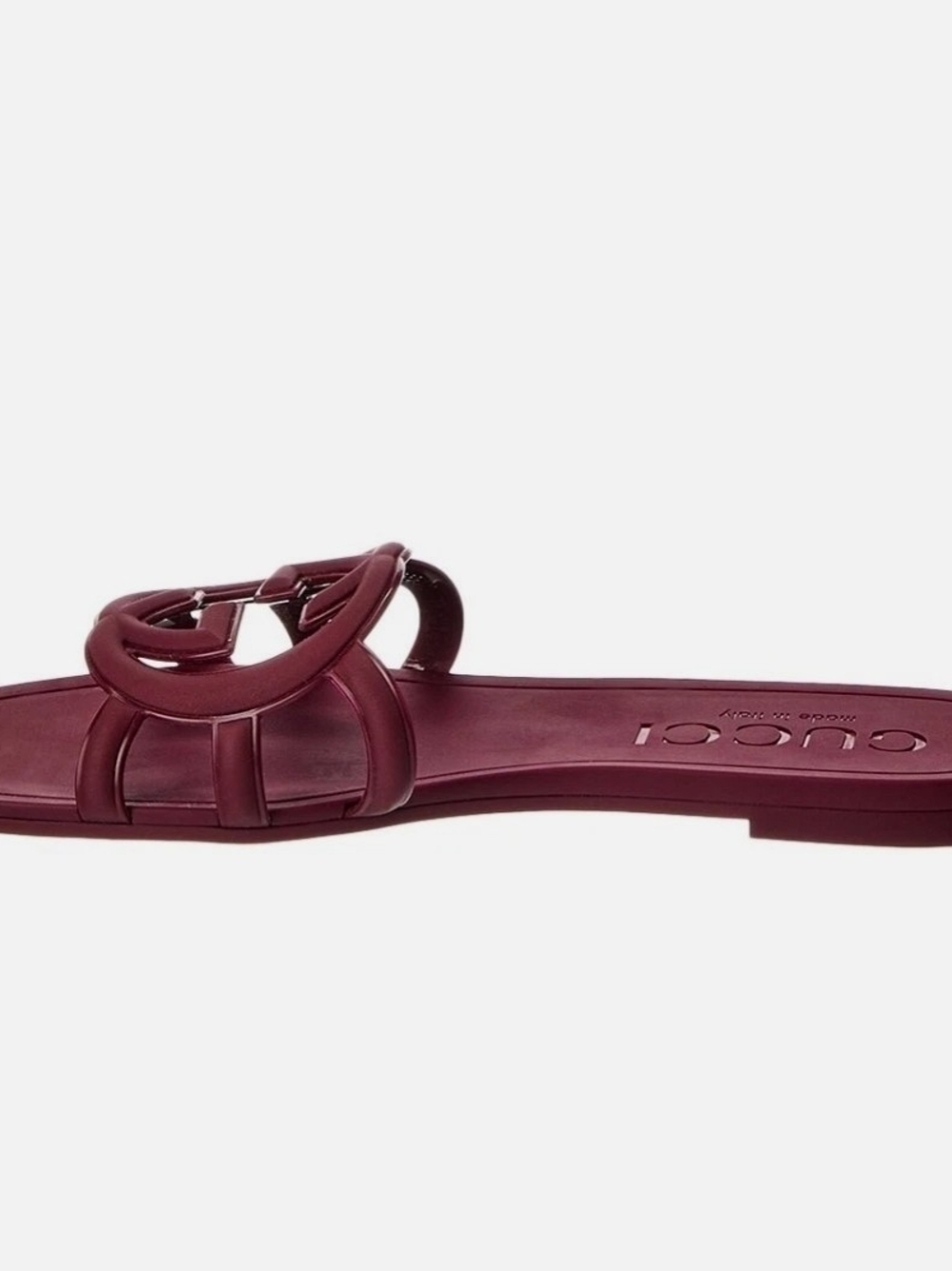 Gucci Women's Burgundy Open-Toe Logo Slide Sandal - Picture 2 of 3